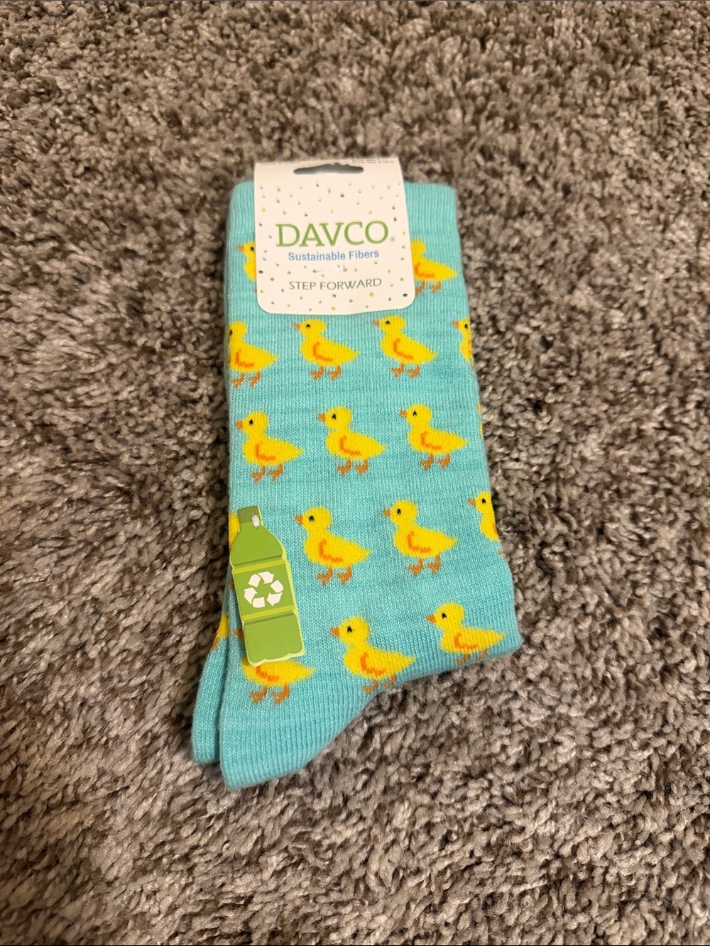 Duck Pattern Aqua Crew Socks